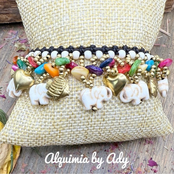 Buffalo white Turquoise chunky maxi beaded bracelet